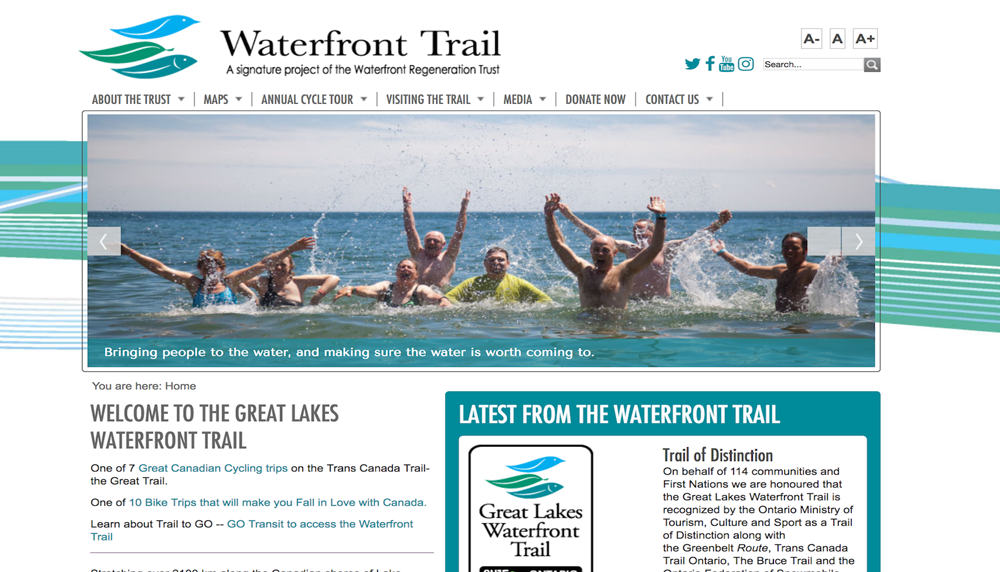 Waterfront Regeration Trust website screenshot